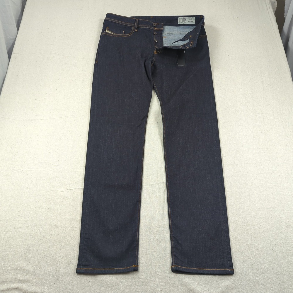 Diesel Jeans Mens 34x32 Blue Buster Regular Slim Tapered Casual Preppy New